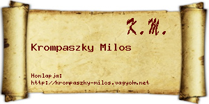 Krompaszky Milos névjegykártya